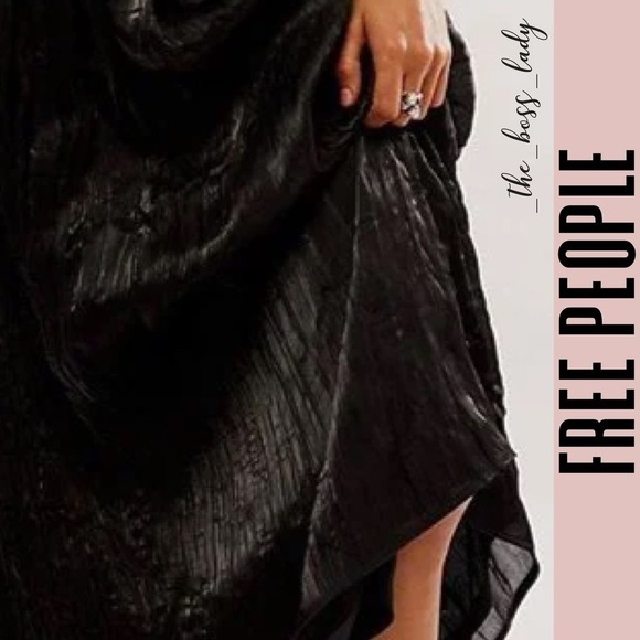 Free People skirt midi black pleated party vera city cocktail - Picture 4 of 8